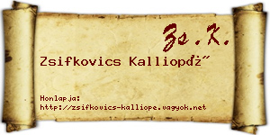 Zsifkovics Kalliopé névjegykártya